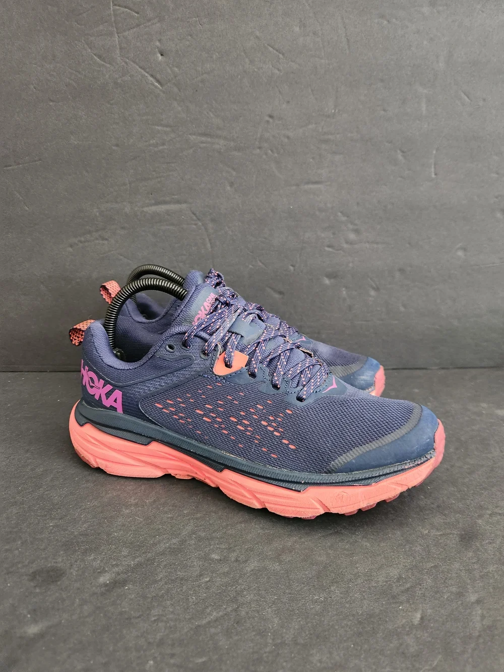 Hoka One One Challenger ATR 6 Navy Blue/Coral Running Shoes Women's Size 6.5